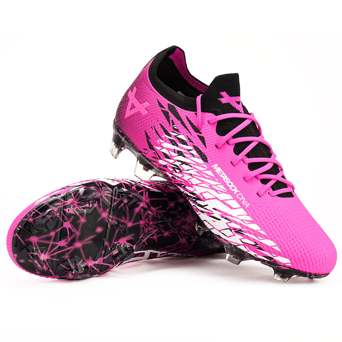 black and pink football cleats